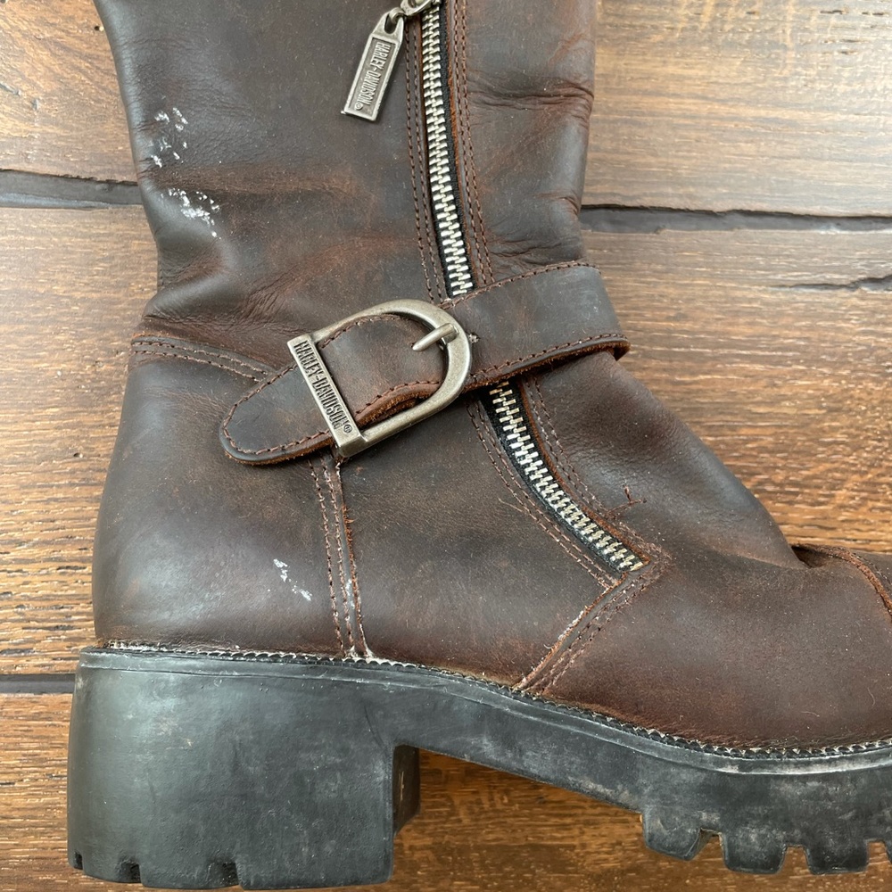 Harley-Davidson brown leather motorcycle boots - Picture 13 of 16
